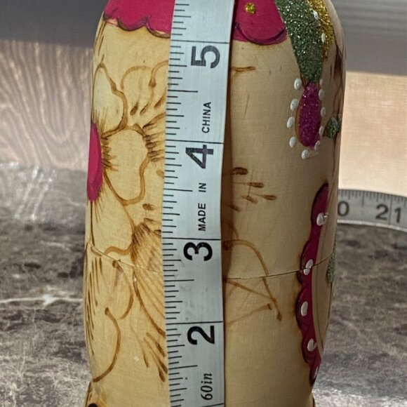 Vintage Russian Matryoshka Nesting Doll Set Hand-Painted Wood Folk Art 6 Piece C - Picture 7 of 16